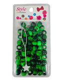 STYLE COLLECTION PATTERN BEADS BD012 BLACK AND GREEN