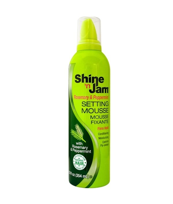 Shine ’n Jam Rosemary & Peppermint Firm Hold Setting Mousse 354 ml – Smooth Hold & Shine