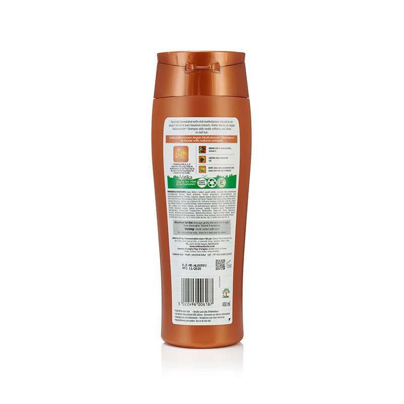 Vatika Naturals Moroccan Argan Multivitamin+ Shampoo 400ml – Exotic Silky Shine Cleanser