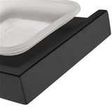 Matte Black Soap Dish Rust-Proof 304 Stainless Steel Square Soap Holder with Removable Dish Silver Bathroom Accessories Soap Dispenser KJQ7007HEI