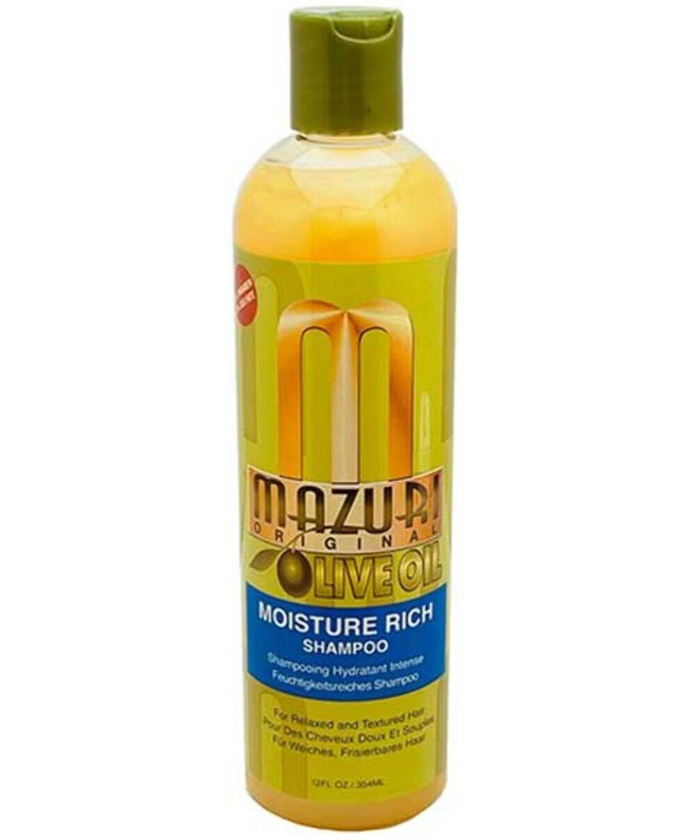 Mazuri Olive Oil Moisture Rich Shampoo 355ml – Sulphate-Free Hydrating Hair Cleanser