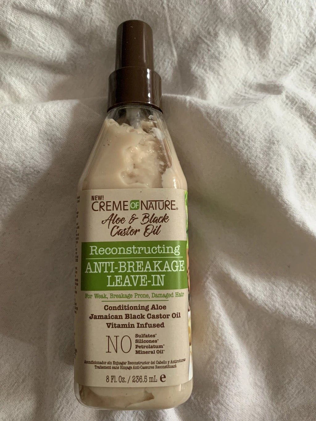 Creme of Nature Aloe & Black Castor Oil Leave-In 236.5ml – Anti-Breakage & Repair Care