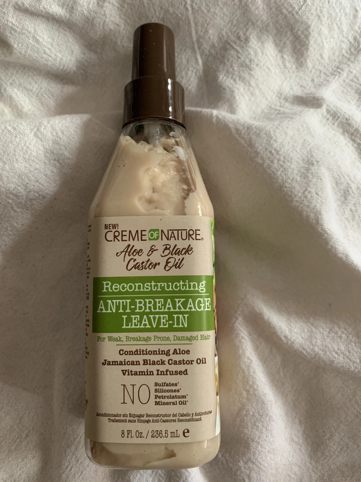 Creme of Nature Aloe & Black Castor Oil Leave-In 236.5ml – Anti-Breakage & Repair Care