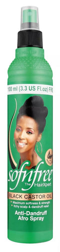 Sof N Free Black Castor Oil Anti-Dandruff Afro Spray 100 ml – Scalp Relief & Hair Strength