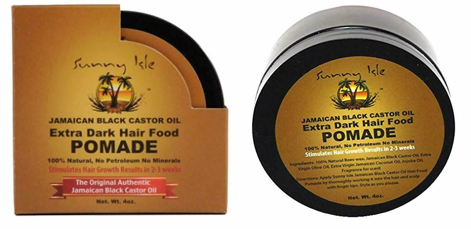 Sunny Isle Jamaican Black Castor Oil Extra Dark Hair Food Pomade 118.3ml / 4oz – Growth, Hold & Scalp Care