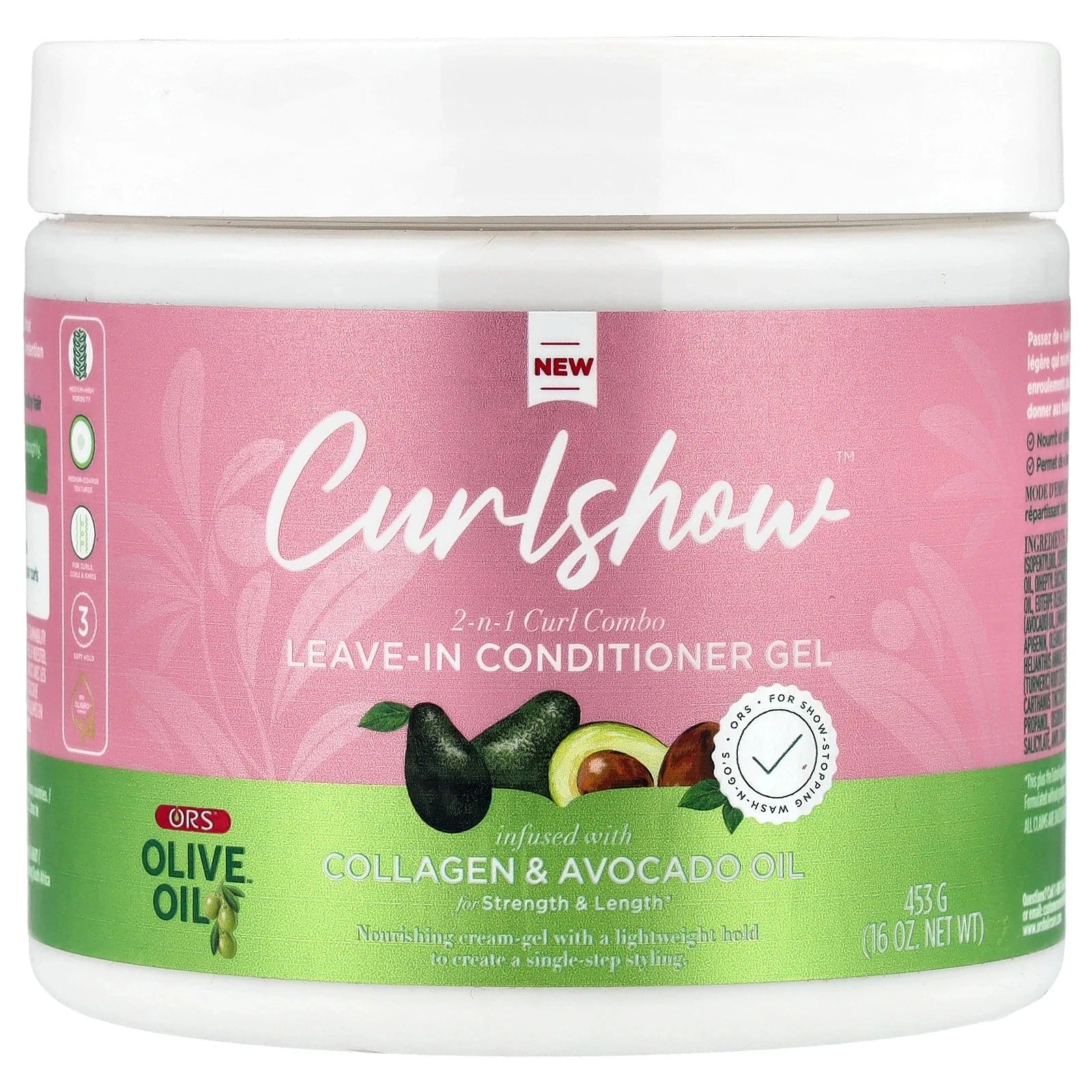 ORS Olive Oil Curl show Leave-In Conditioner Gel 453g – Collagen & Avocado Oil