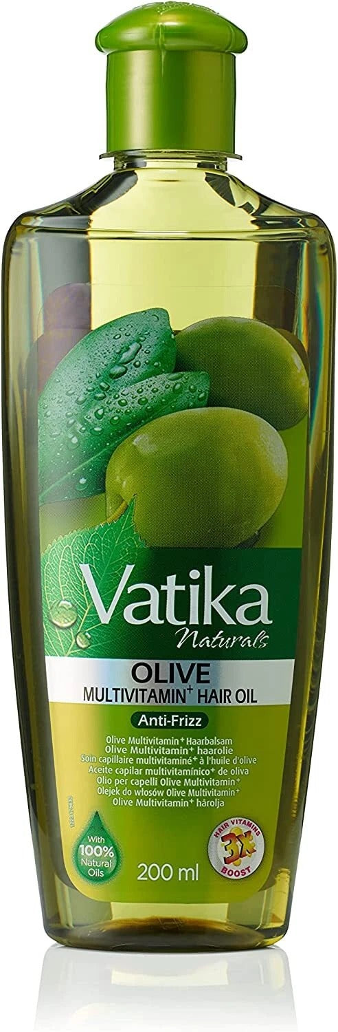 Vatika Naturals Olive Enriched Multivitamin Hair Oil 200ml – Anti-Frizz Nourishing Hair Oil