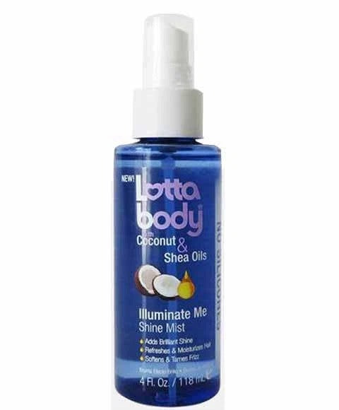 Lottabody Illuminate Me Shine Mist with Coconut & Shea Oils 118ml – Lightweight Shine Spray