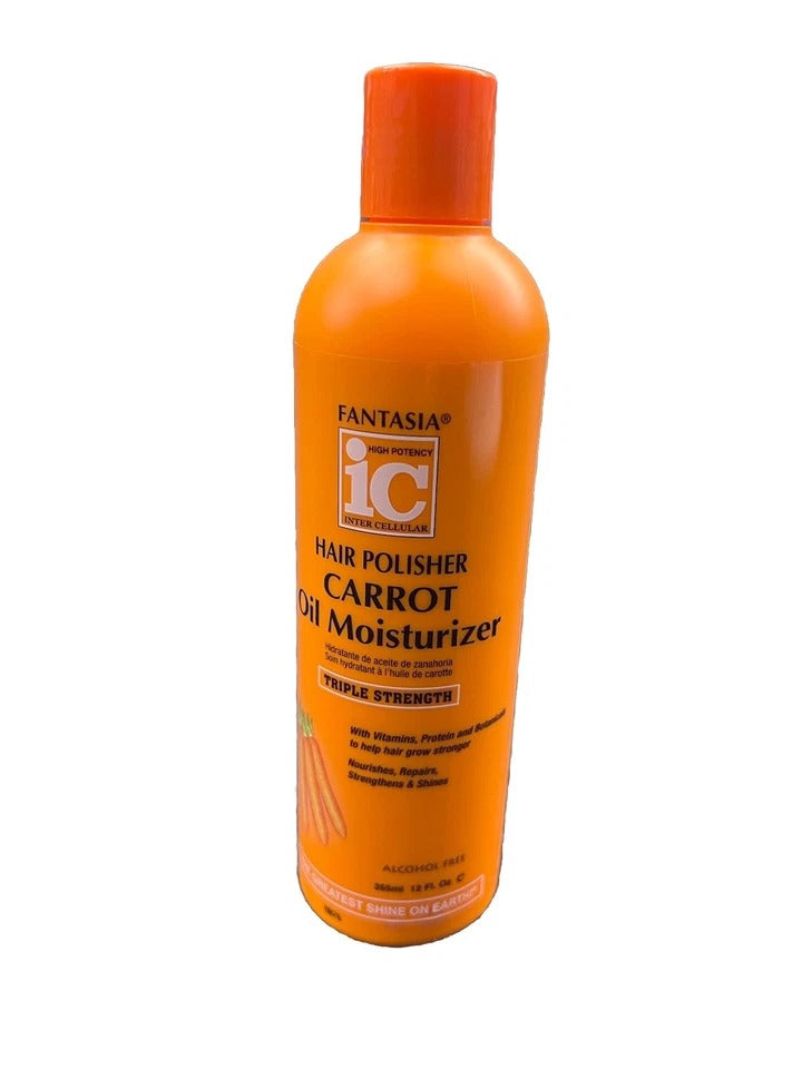 Fantasia IC Hair Polisher Carrot Oil Moisturizer 355 ml – Triple Strength Moisture, Growth & Shine