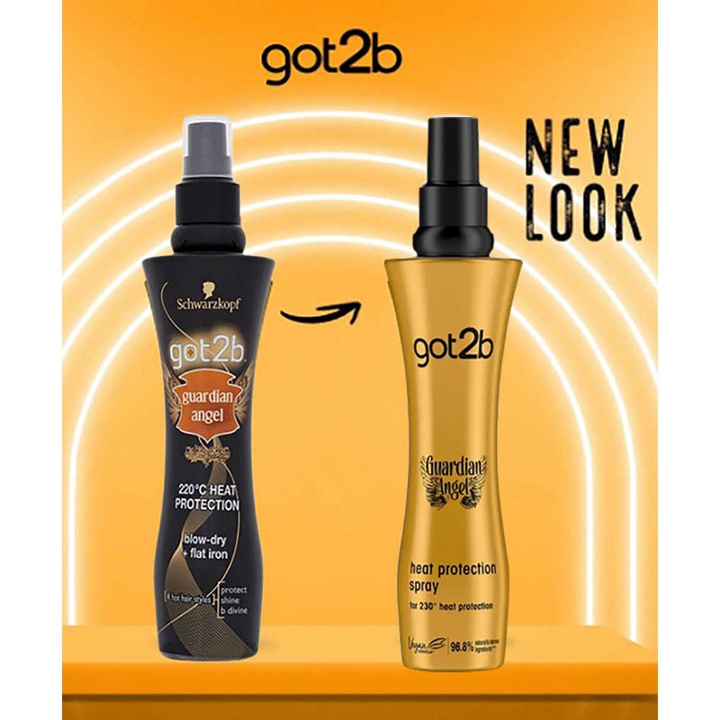 Schwarzkopf Got2b Guardian Angel Heat Protection Spray 200 ml – Up to 220°C Protection